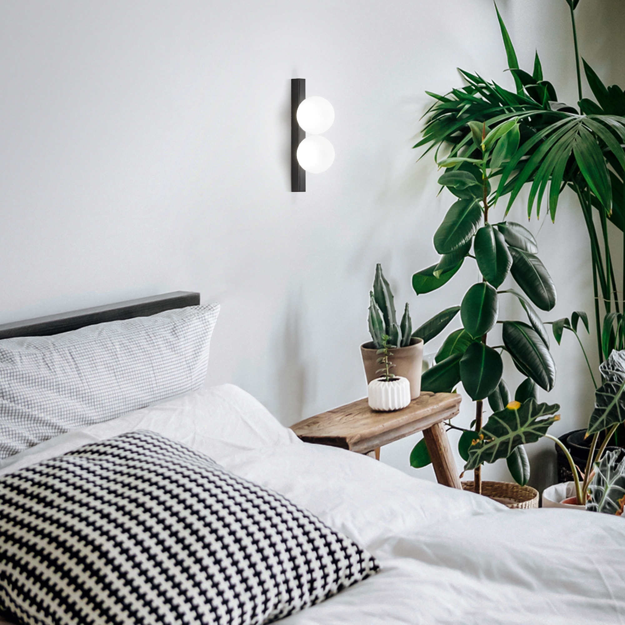 Lampada Da Parete Ideal Lux BINOMIO - Design Moderno In Nero Con Vetro - Dimmerabile E Lampadina G9 Inclusa