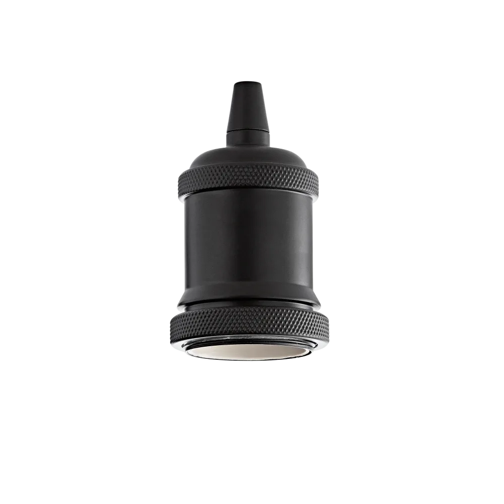 PORTALAMPADA E27 GHIERA NERO